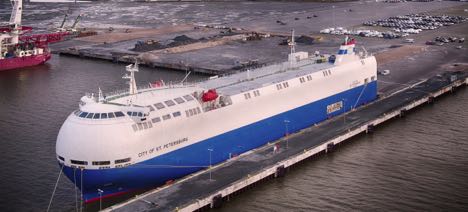 Bilskib med 1.200 biler indviede Esbjerg Havns nye multiterminal 
