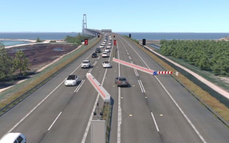 Mobile autoværn kommer i brug på broen ved natarbejde