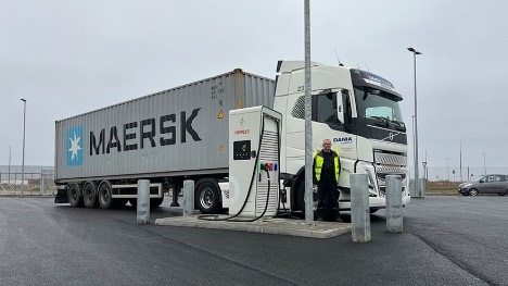 Containertransporter mellem Bjerringbro og Aarhus er blevet elektriske